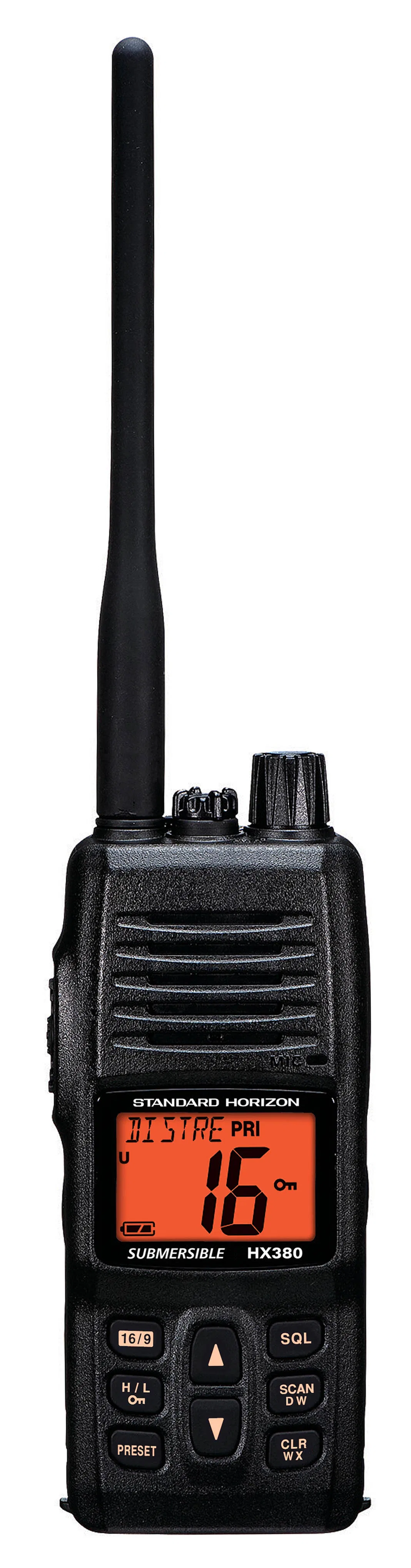 HX380 – STANDARD VHF Radio, Handheld United States/ Canadian/ International Channels 5 Watts NOAA Weather Channels Wi...
